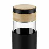 Glass Water Bottle with Silicone Cover Black – 1 Litre