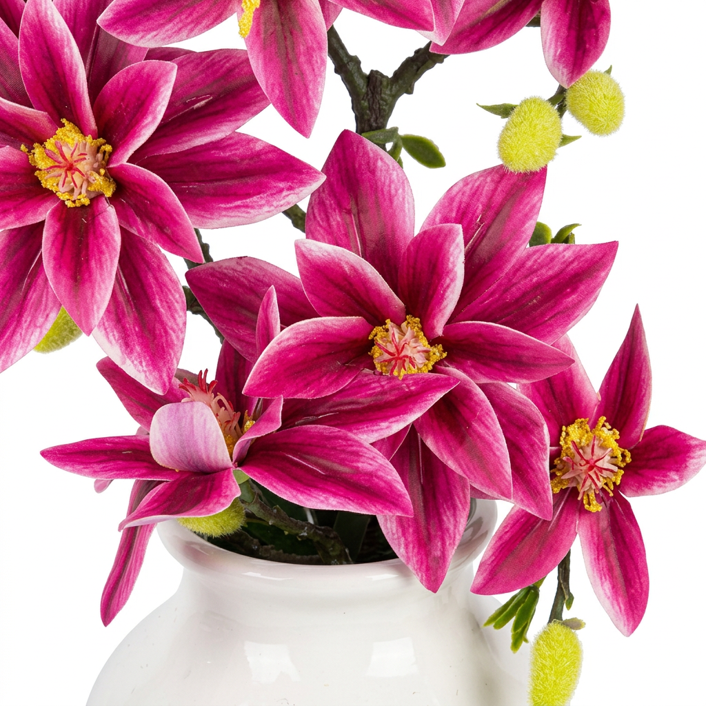 Artificial Orchid Plant in Ceramic Vase Magenta Pink – 40cm