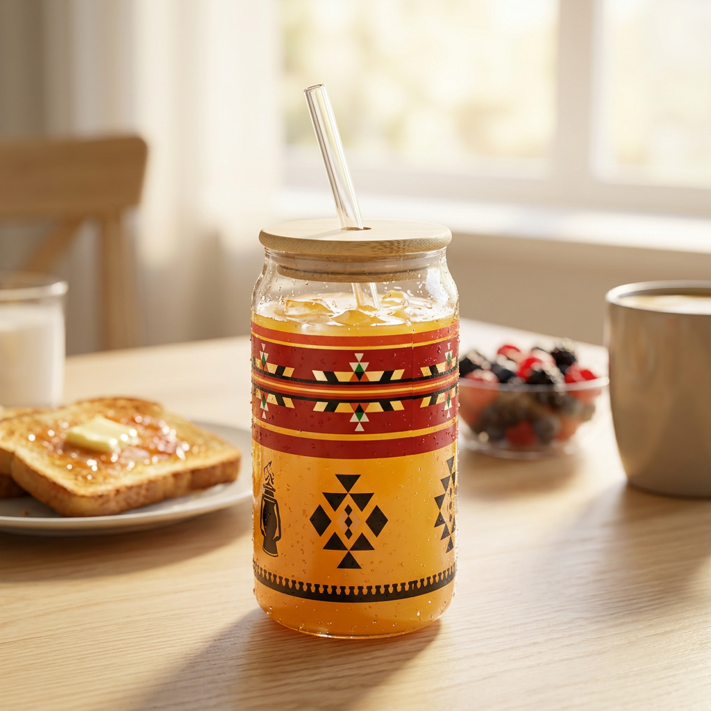 Yuniverse Glass Jar with Lid & Straw - 550ml