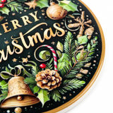 Ceramic-Coated Round Christmas Coaster - 10cm