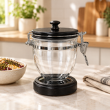 Acrylic and Wooden Canister with Clip Lid - 500ml