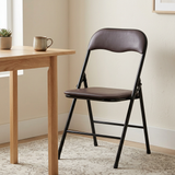 Metal Folding Chair with Dark Brown Seat – 80×40cm