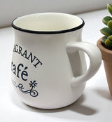 CFLOWER Porcelain Mug 400ml – White Cup with Fragrant Café Text Design, Classic and Stylish Mug for Coffee Enthusiasts - Al Kabayel Discount CentreCFLOWER Porcelain Mug 400ml – White Cup with Fragrant Café Text Design, Classic and Stylish Mug for Coffee EnthusiastsMugsCFLOWERAl Kabayel Discount Centre