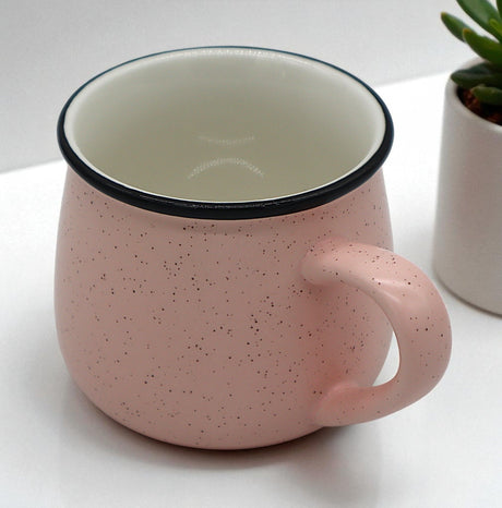 CFLOWER Premium Porcelain Mug 400ml – Charming Pink Cup with Brown Dots, Perfect for Morning Coffee, Tea, or Hot Chocolate - Al Kabayel Discount CentreCFLOWER Premium Porcelain Mug 400ml – Charming Pink Cup with Brown Dots, Perfect for Morning Coffee, Tea, or Hot ChocolateMugsCFLOWERAl Kabayel Discount Centre