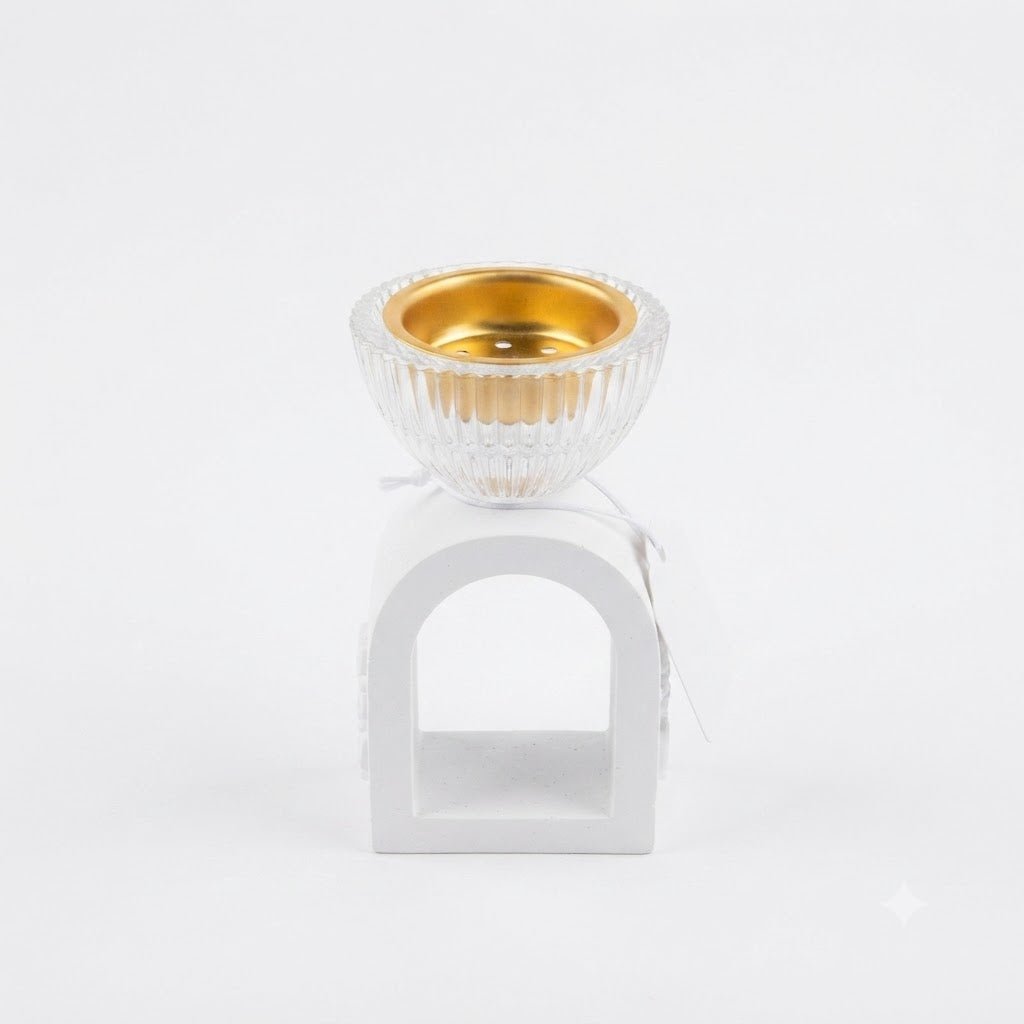 Chalk & Glass Incense Burner Arch Base - 12×6 cm - White / Black / Lavender - Al Kabayel Discount CentreChalk & Glass Incense Burner Arch Base - 12×6 cm - White / Black / LavenderIncense BurnersAKDCAl Kabayel Discount Centre