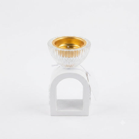 Chalk & Glass Incense Burner Arch Base - 12×6 cm - White / Black / Lavender - Al Kabayel Discount CentreChalk & Glass Incense Burner Arch Base - 12×6 cm - White / Black / LavenderIncense BurnersAKDCAl Kabayel Discount Centre