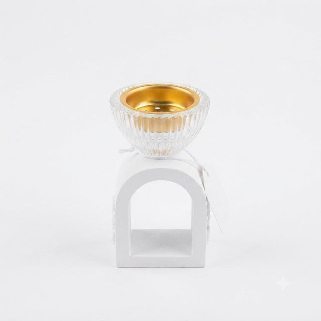 Chalk & Glass Incense Burner Arch Base - 12×6 cm - White / Black / Lavender - Al Kabayel Discount CentreChalk & Glass Incense Burner Arch Base - 12×6 cm - White / Black / LavenderIncense BurnersAKDCAl Kabayel Discount Centre