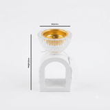 Chalk & Glass Incense Burner Arch Base - 12×6 cm - White / Black / Lavender - Al Kabayel Discount CentreChalk & Glass Incense Burner Arch Base - 12×6 cm - White / Black / LavenderIncense BurnersAKDCAl Kabayel Discount Centre