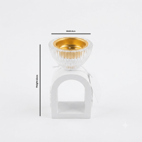 Chalk & Glass Incense Burner Arch Base - 12×6 cm - White / Black / Lavender - Al Kabayel Discount CentreChalk & Glass Incense Burner Arch Base - 12×6 cm - White / Black / LavenderIncense BurnersAKDCAl Kabayel Discount Centre