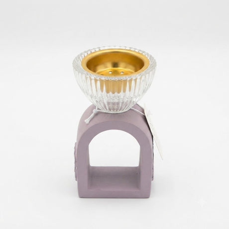 Chalk & Glass Incense Burner Arch Base - 12×6 cm - White / Black / Lavender - Al Kabayel Discount CentreChalk & Glass Incense Burner Arch Base - 12×6 cm - White / Black / LavenderIncense BurnersAKDCAl Kabayel Discount Centre