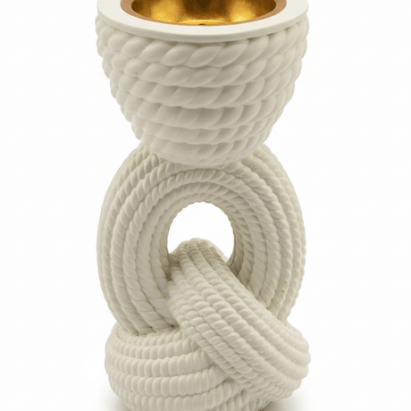 Chalk Rope Knot Incense Burner 17×5 cm - White / Cream / Black - Al Kabayel Discount CentreChalk Rope Knot Incense Burner 17×5 cm - White / Cream / BlackIncense BurnerAKDCAl Kabayel Discount Centre