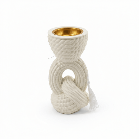Chalk Rope Knot Incense Burner 17×5 cm - White / Cream / Black - Al Kabayel Discount CentreChalk Rope Knot Incense Burner 17×5 cm - White / Cream / BlackIncense BurnerAKDCAl Kabayel Discount Centre