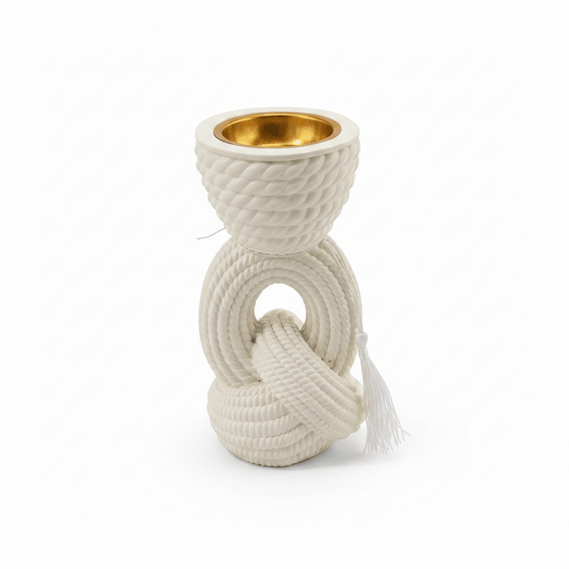 Chalk Rope Knot Incense Burner 17×5 cm - White / Cream / Black - Al Kabayel Discount CentreChalk Rope Knot Incense Burner 17×5 cm - White / Cream / BlackIncense BurnerAKDCAl Kabayel Discount Centre