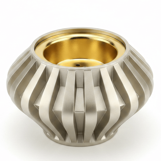 Champagne Gold Chalk Incense Burner | Ribbed Metal Mabkhara | 7cm - Al Kabayel Discount CentreChampagne Gold Chalk Incense Burner | Ribbed Metal Mabkhara | 7cmIncense BurnerAKDCAl Kabayel Discount Centre