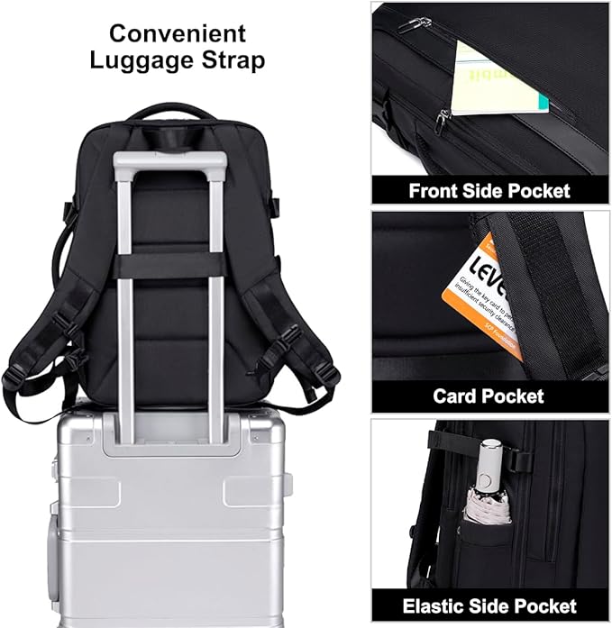 Chantria Expandable Laptop Backpack for Women Water Resistant Multifunctional Anti - Theft Backpack with 180° Opening and Water - Proof Compartment 29.5cm*23.5cm*44cm, 100% Polyester, Black - CB00617 - Al Kabayel Discount CentreChantria Expandable Laptop Backpack for Women Water Resistant Multifunctional Anti - Theft Backpack with 180° Opening and Water - Proof Compartment 29.5cm*23.5cm*44cm, 100% Polyester, Black - CB00617BackpacksCHANTRIAAl Kabayel Discount Centre