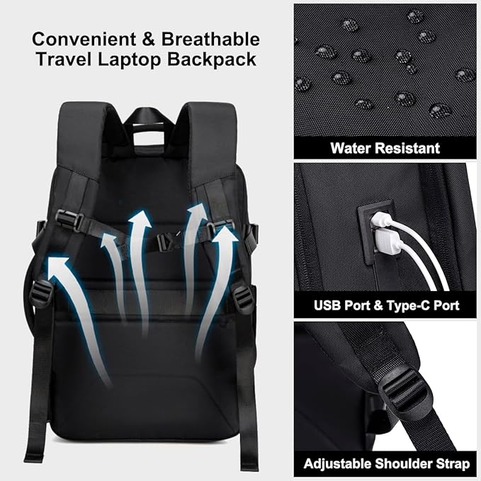 Chantria Expandable Laptop Backpack for Women Water Resistant Multifunctional Anti - Theft Backpack with 180° Opening and Water - Proof Compartment 29.5cm*23.5cm*44cm, 100% Polyester, Black - CB00617 - Al Kabayel Discount CentreChantria Expandable Laptop Backpack for Women Water Resistant Multifunctional Anti - Theft Backpack with 180° Opening and Water - Proof Compartment 29.5cm*23.5cm*44cm, 100% Polyester, Black - CB00617BackpacksCHANTRIAAl Kabayel Discount Centre