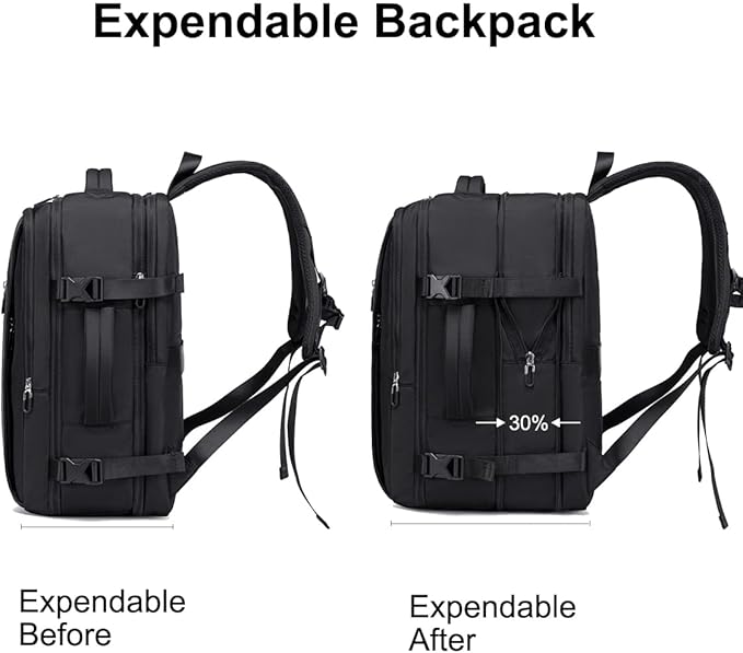 Chantria Expandable Laptop Backpack for Women Water Resistant Multifunctional Anti - Theft Backpack with 180° Opening and Water - Proof Compartment 29.5cm*23.5cm*44cm, 100% Polyester, Black - CB00617 - Al Kabayel Discount CentreChantria Expandable Laptop Backpack for Women Water Resistant Multifunctional Anti - Theft Backpack with 180° Opening and Water - Proof Compartment 29.5cm*23.5cm*44cm, 100% Polyester, Black - CB00617BackpacksCHANTRIAAl Kabayel Discount Centre