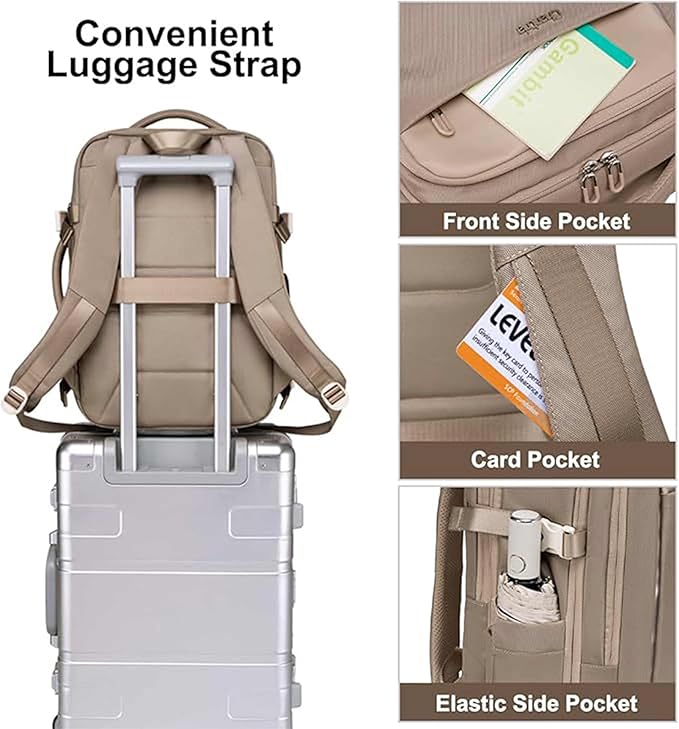 Chantria Expandable Premium Travel Backpack Water Resistant Multifunctional Backpack 29.5cm*23.5cm*44cm, 100% Polyester, Khaki - CB00606 - Al Kabayel Discount CentreChantria Expandable Premium Travel Backpack Water Resistant Multifunctional Backpack 29.5cm*23.5cm*44cm, 100% Polyester, Khaki - CB00606BackpacksCHANTRIAAl Kabayel Discount Centre