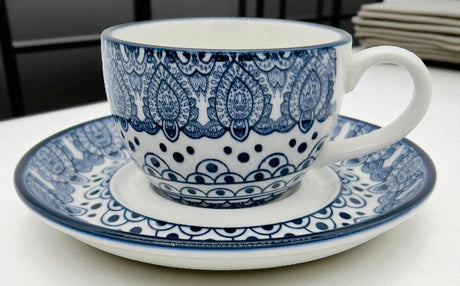 Che Brucia Ceramic Cup & Saucer Set 200ml, Blue Floral Pattern - Al Kabayel Discount CentreChe Brucia Ceramic Cup & Saucer Set 200ml, Blue Floral PatternTea CupsCHE BRUCIAAl Kabayel Discount Centre