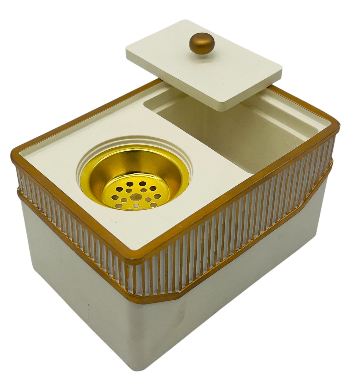 Cherry Luxury Box Shaped Incense Burner 16cm*11cm*8cm,Gypsum and POP Material, White/Gold, 2230 - 32 - Al Kabayel Discount CentreCherry Luxury Box Shaped Incense Burner 16cm*11cm*8cm,Gypsum and POP Material, White/Gold, 2230 - 32Home Décor AccentsCHERRYAl Kabayel Discount Centre