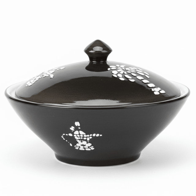 Christian Verucci 10 Inch Classic Black Ceramic Halwa Serving Bowl with Lid – Modern Dessert Dish for Halwa, Pudding and Sweet Presentation - Al Kabayel Discount CentreChristian Verucci 10 Inch Classic Black Ceramic Halwa Serving Bowl with Lid – Modern Dessert Dish for Halwa, Pudding and Sweet PresentationBowlsChristian VerucciAl Kabayel Discount Centre