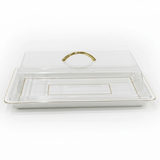 Christian Verucci Rectangle Off-White Ceramic Flat Plate with Clear Acrylic Cover & Handle – 19.25 Inch | - Al Kabayel Discount CentreChristian Verucci Rectangle Off-White Ceramic Flat Plate with Clear Acrylic Cover & Handle – 19.25 Inch |Serving TrayCHRISTIAN VERUCCIAl Kabayel Discount Centre