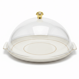 Christian Verucci Round Off-White Cake Plate with Clear Acrylic Dome Cover & Gold Knob Handle | 13.5 Inch | - Al Kabayel Discount CentreChristian Verucci Round Off-White Cake Plate with Clear Acrylic Dome Cover & Gold Knob Handle | 13.5 Inch |Serving TrayCHRISTIAN VERUCCIAl Kabayel Discount Centre