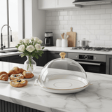 Christian Verucci Round Off-White Flat Plate with Clear Acrylic Dome Cover | Gold Knob Handle | 11.5 Inch | Elegant Serving Platter for Dates, Sweets & Pastries | Ideal for Majlis, Dining & Gifting - Al Kabayel Discount CentreChristian Verucci Round Off-White Flat Plate with Clear Acrylic Dome Cover | Gold Knob Handle | 11.5 Inch | Elegant Serving Platter for Dates, Sweets & Pastries | Ideal for Majlis, Dining & GiftingServing TrayCHRISTIAN VERUCCIAl Kabayel Discount Centre