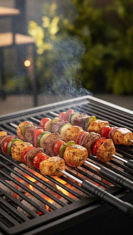 Classic BBQ Skewers Set 6 pcs 47.5 × 1.5 cm – Stainless Steel Grilling Sticks with Heat - Resistant Plastic Handles - Al Kabayel Discount CentreClassic BBQ Skewers Set 6 pcs 47.5 × 1.5 cm – Stainless Steel Grilling Sticks with Heat - Resistant Plastic HandlesCamping UtilitiesCLASSICAl Kabayel Discount Centre