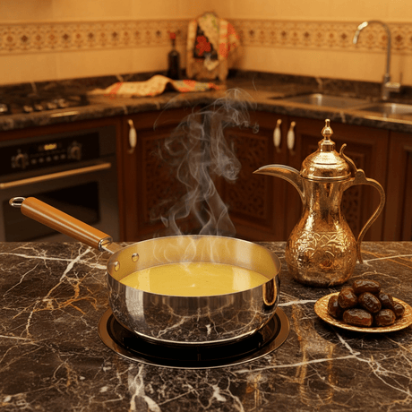 Classic Stainless Steel Milk Pot with Heat - Resistant Wooden Handle – Durable Kitchen Essential (24 cm) - Al Kabayel Discount CentreClassic Stainless Steel Milk Pot with Heat - Resistant Wooden Handle – Durable Kitchen Essential (24 cm)Frying Pans & SkilletsAKDCAl Kabayel Discount Centre