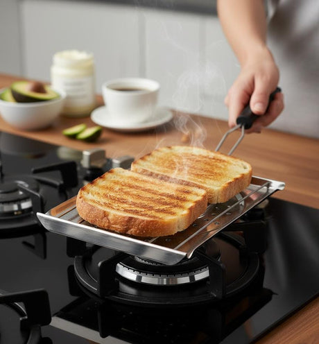 Classic Stainless Steel Toaster Grill 43.5 × 20 cm – Dual Handle SS & PP Plastic Sandwich Maker for Home Kitchen - Al Kabayel Discount CentreClassic Stainless Steel Toaster Grill 43.5 × 20 cm – Dual Handle SS & PP Plastic Sandwich Maker for Home KitchenCamping UtilitiesCLASSICAl Kabayel Discount Centre