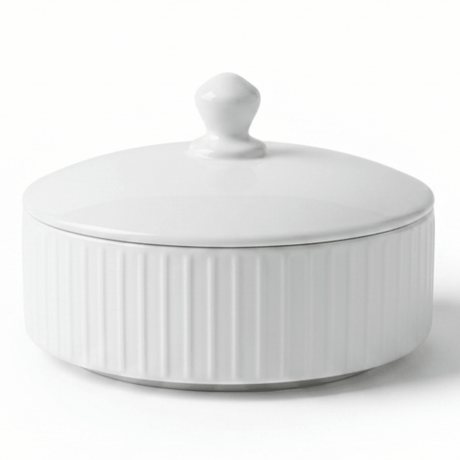 Classic White Ceramic Candy Bowl with Lid – Stylish Snack & Sweet Serving Dish (7 inch) - Al Kabayel Discount CentreClassic White Ceramic Candy Bowl with Lid – Stylish Snack & Sweet Serving Dish (7 inch)Jars & Food SaversAKDCAl Kabayel Discount Centre