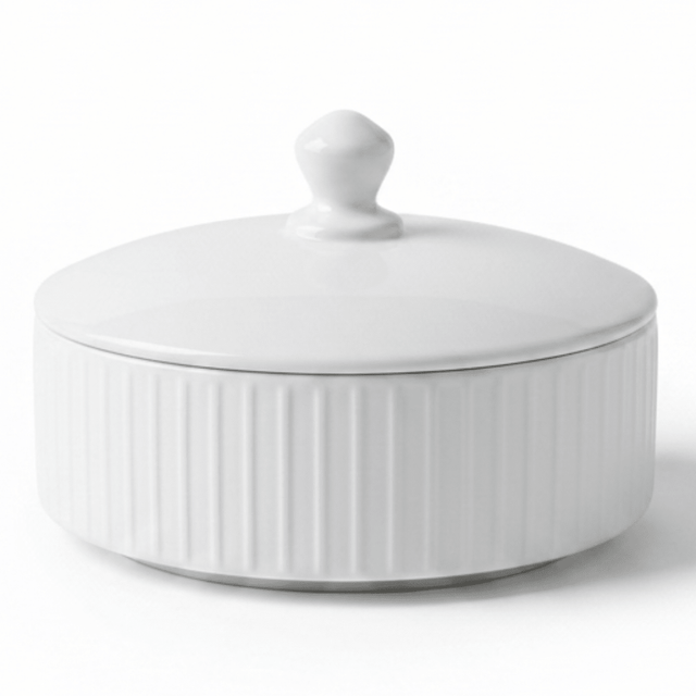 Classic White Ceramic Candy Bowl with Lid – Stylish Snack & Sweet Serving Dish (7 inch) - Al Kabayel Discount CentreClassic White Ceramic Candy Bowl with Lid – Stylish Snack & Sweet Serving Dish (7 inch)Jars & Food SaversAKDCAl Kabayel Discount Centre