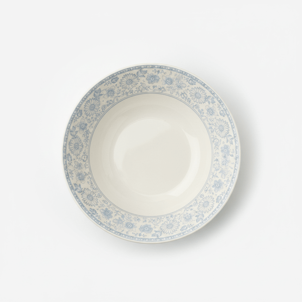 Claytan Off - White Round Ceramic Salad Bowl with Light Blue Floral Design - 9.2 Inch - Al Kabayel Discount CentreClaytan Off - White Round Ceramic Salad Bowl with Light Blue Floral Design - 9.2 InchBowlsCLAYTANAl Kabayel Discount Centre