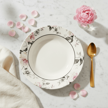 Claytan Off - White Round Ceramic Soup Plate with Floral Design - 9.2 Inch - Al Kabayel Discount CentreClaytan Off - White Round Ceramic Soup Plate with Floral Design - 9.2 InchPlatesCLAYTANAl Kabayel Discount Centre