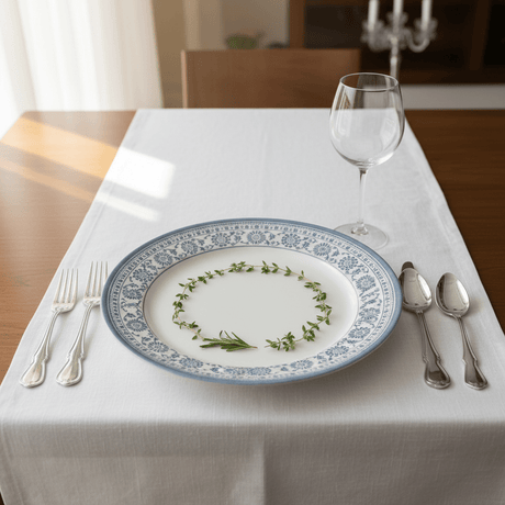 Claytan White Round Ceramic Dinner Plate with Light Blue Floral Design - 10.5 Inch - Al Kabayel Discount CentreClaytan White Round Ceramic Dinner Plate with Light Blue Floral Design - 10.5 InchPlatesCLAYTANAl Kabayel Discount Centre