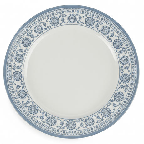 Claytan White Round Ceramic Dinner Plate with Light Blue Floral Design - 10.5 Inch - Al Kabayel Discount CentreClaytan White Round Ceramic Dinner Plate with Light Blue Floral Design - 10.5 InchPlatesCLAYTANAl Kabayel Discount Centre