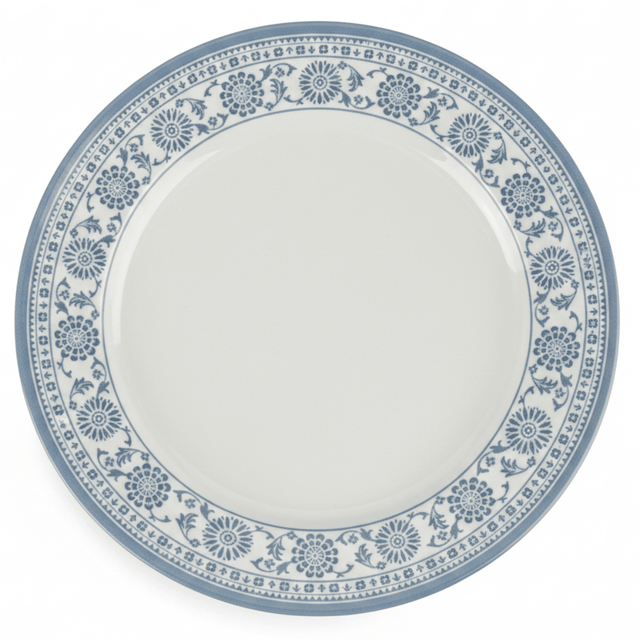 Claytan White Round Ceramic Dinner Plate with Light Blue Floral Design - 10.5 Inch - Al Kabayel Discount CentreClaytan White Round Ceramic Dinner Plate with Light Blue Floral Design - 10.5 InchPlatesCLAYTANAl Kabayel Discount Centre