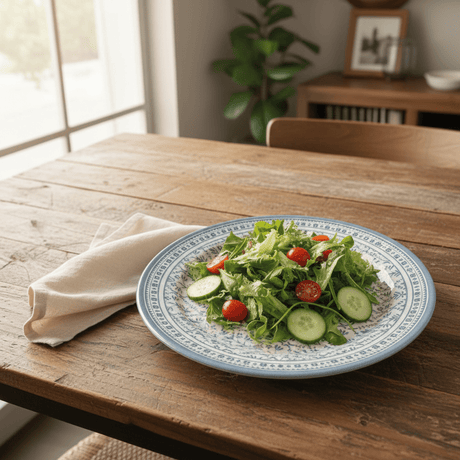 Claytan White Round Ceramic Salad Plate with Light Blue Floral Design - 8.2 Inch - Al Kabayel Discount CentreClaytan White Round Ceramic Salad Plate with Light Blue Floral Design - 8.2 InchPlatesCLAYTANAl Kabayel Discount Centre