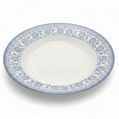 Claytan White Round Ceramic Soup Plate with Light Blue Floral Design - 9.1 Inch - Al Kabayel Discount CentreClaytan White Round Ceramic Soup Plate with Light Blue Floral Design - 9.1 InchPlatesCLAYTANAl Kabayel Discount Centre