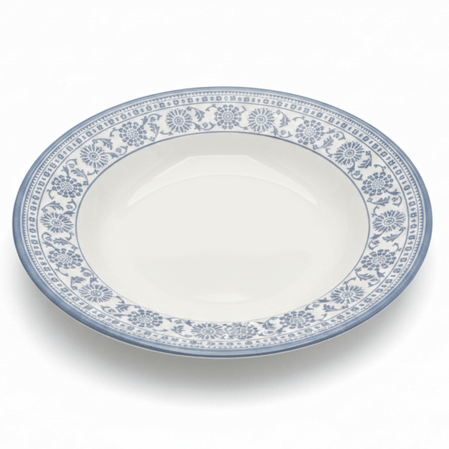Claytan White Round Ceramic Soup Plate with Light Blue Floral Design - 9.1 Inch - Al Kabayel Discount CentreClaytan White Round Ceramic Soup Plate with Light Blue Floral Design - 9.1 InchPlatesCLAYTANAl Kabayel Discount Centre