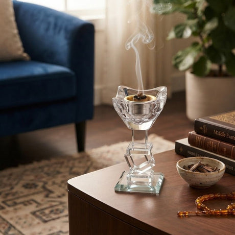Clear Crystal Glass Incense Burner - 14×6 cm - Al Kabayel Discount CentreClear Crystal Glass Incense Burner - 14×6 cmIncense BurnersAKDCAl Kabayel Discount Centre