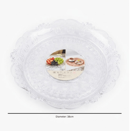 Clear Round Plastic Fruit Plate - 38 cm - Al Kabayel Discount CentreClear Round Plastic Fruit Plate - 38 cmServing TraysAKDCAl Kabayel Discount Centre