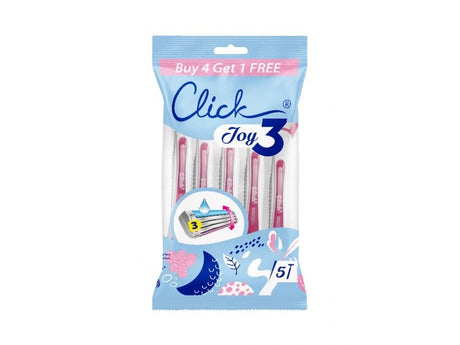 Click Joy 3 Blade Disposable Razors - 5PCS - Al Kabayel Discount CentreClick Joy 3 Blade Disposable Razors - 5PCSPersonal Care & Styling ToolsCLICK JOYAl Kabayel Discount Centre