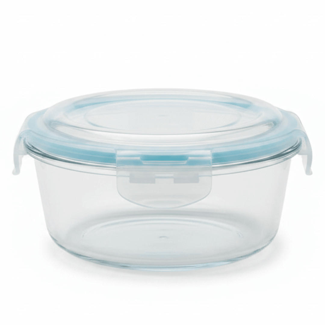 Cloc Medium Round Glass Storage Container with Airtight Lock Lid – Ideal for Food Preservation – 950 ml - Al Kabayel Discount CentreCloc Medium Round Glass Storage Container with Airtight Lock Lid – Ideal for Food Preservation – 950 mlFood ContainersYUNIVERSEAl Kabayel Discount Centre
