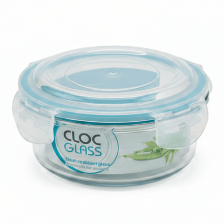 Cloc Round Glass Food Storage Container with Strong Airtight Plastic Lid – Durable and Reusable – 620 ml - Al Kabayel Discount CentreCloc Round Glass Food Storage Container with Strong Airtight Plastic Lid – Durable and Reusable – 620 mlFood ContainersCLOCAl Kabayel Discount Centre