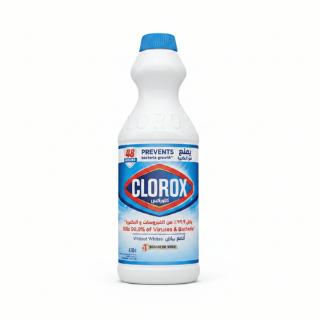 Clorox Bleach – Whitest Whites | Kills 99.9% of Viruses & Bacteria - 470ml - Al Kabayel Discount CentreClorox Bleach – Whitest Whites | Kills 99.9% of Viruses & Bacteria - 470mlHousehold CleaningCLOROXAl Kabayel Discount Centre