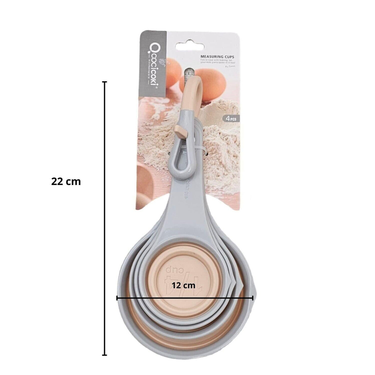 COCICOKI 4pcs Measuring Cups (1/4Cup, 1/3Cup, 1/2Cup, 1Cup), Peach and Grey - Al Kabayel Discount CentreCOCICOKI 4pcs Measuring Cups (1/4Cup, 1/3Cup, 1/2Cup, 1Cup), Peach and GreyCookware AccessoriesCOCICOKIAl Kabayel Discount Centre