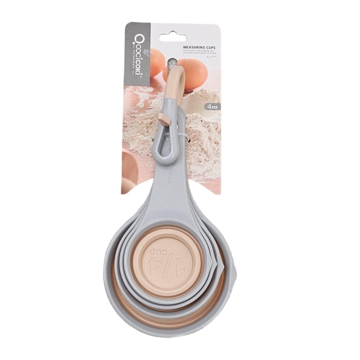 COCICOKI 4pcs Measuring Cups (1/4Cup, 1/3Cup, 1/2Cup, 1Cup), Peach and Grey - Al Kabayel Discount CentreCOCICOKI 4pcs Measuring Cups (1/4Cup, 1/3Cup, 1/2Cup, 1Cup), Peach and GreyCookware AccessoriesCOCICOKIAl Kabayel Discount Centre