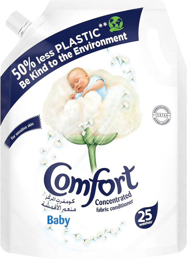 Comfort Baby Fabric Conditioner 1L, 25 Washes, For Sensitive Skin - Al Kabayel Discount CentreComfort Baby Fabric Conditioner 1L, 25 Washes, For Sensitive SkinLaundry CareCOMFORTAl Kabayel Discount Centre
